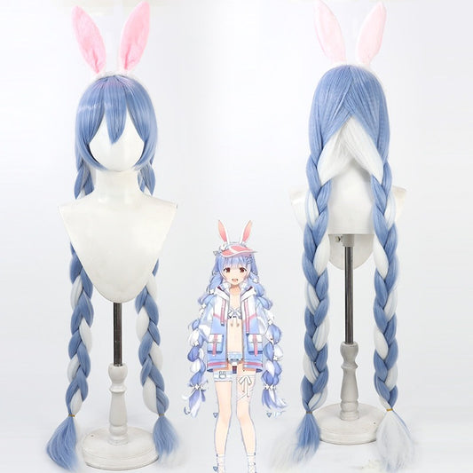 Usada Pekora Cosplay Wigs Swimsuit Hololive VTuber Gradient Long Hair