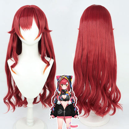 VSPO! VTuber Cosplay Wigs Nekota Tsuna Wine Red Wigs