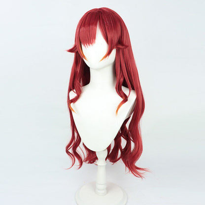VSPO! VTuber Cosplay Wigs Nekota Tsuna Wine Red Wigs