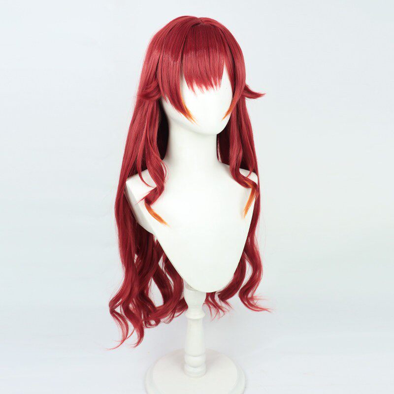 VSPO! VTuber Cosplay Wigs Nekota Tsuna Wine Red Wigs