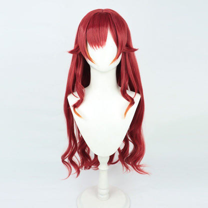VSPO! VTuber Cosplay Wigs Nekota Tsuna Wine Red Wigs