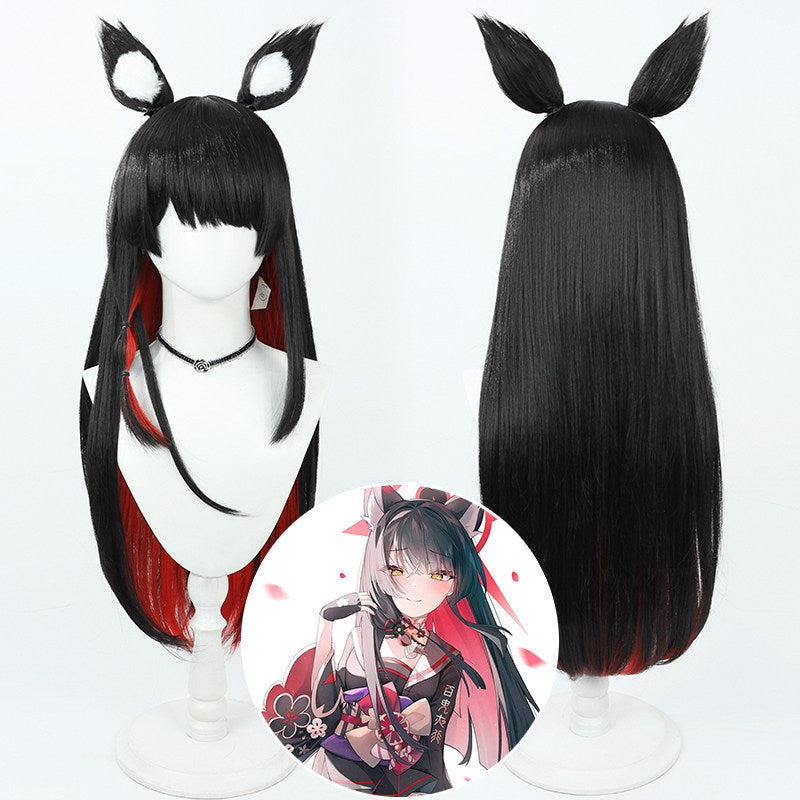 Wakamo Kosaka Cosplay Wigs Blue Archive Black Red Wigs