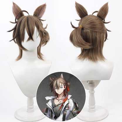Whitetail Cosplay Wigs Brown Braid With Ears Arknights