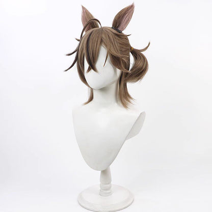 Whitetail Cosplay Wigs Brown Braid With Ears Arknights