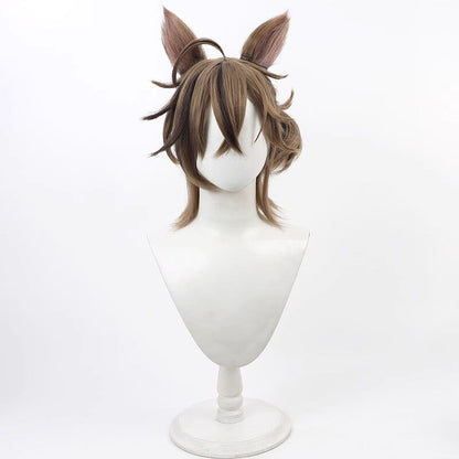 Whitetail Cosplay Wigs Brown Braid With Ears Arknights