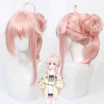 Yutori Natsu Cosplay Wigs Pink High Pony Wigs Blue Archive