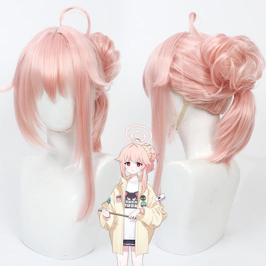 Yutori Natsu Cosplay Wigs Pink High Pony Wigs Blue Archive